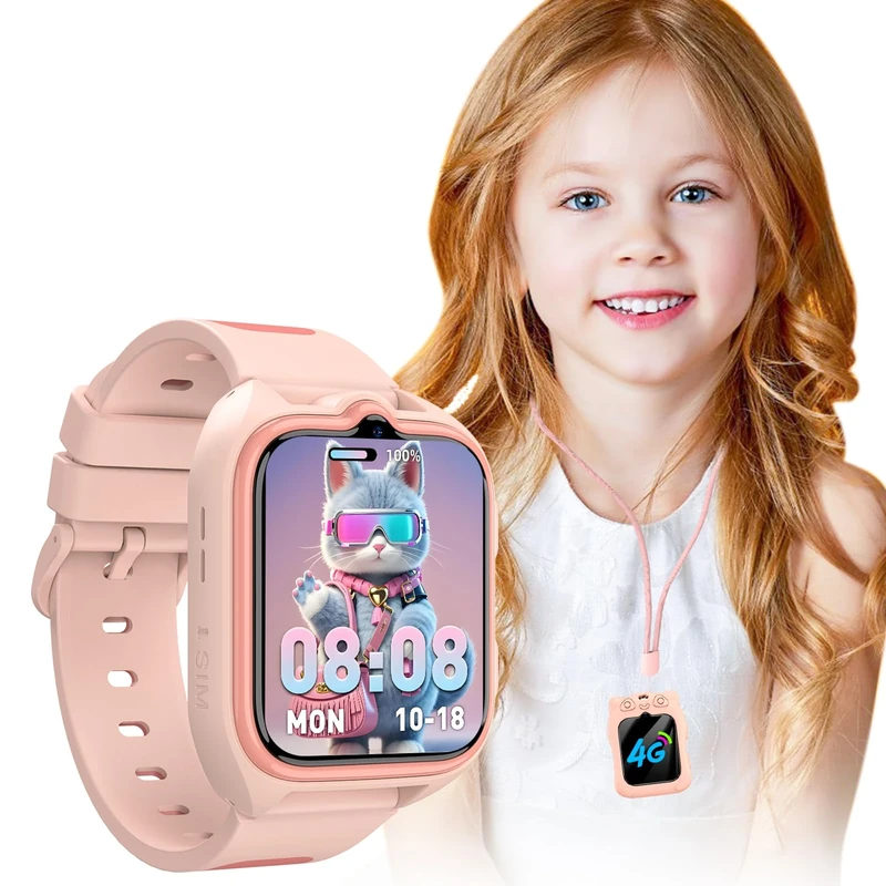 OSCAL 4G Kids Video Call Smart Watch, GPS+LBS+WIFI Tracker with SOS Function, Phone Call/Voice Chat/SMS, Flashlight, Pedometer, Class Mode, Camera, Kids Smartwatch for Boys Girls, IP68