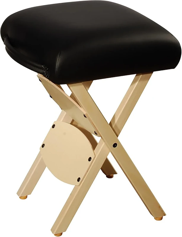 Master Massage Foldable, Wooden Stool for Massage Table, Black, Easy to Travel!