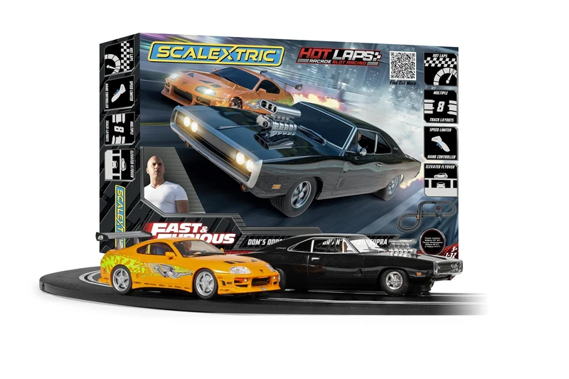 Scalextric Racing Track Sets for Kids - C1458M Scalextric Fast and Furious Hot Laps Race Set - Electric Race Kit for Boys & Girls 5+, Slot Car Toys & Games - 1:32 Scale Mini Car Sets