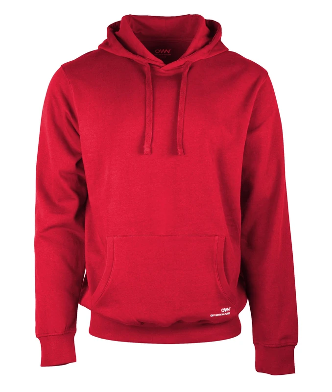 OWN Men's Brushed Hoodie, Red, M - Image 1