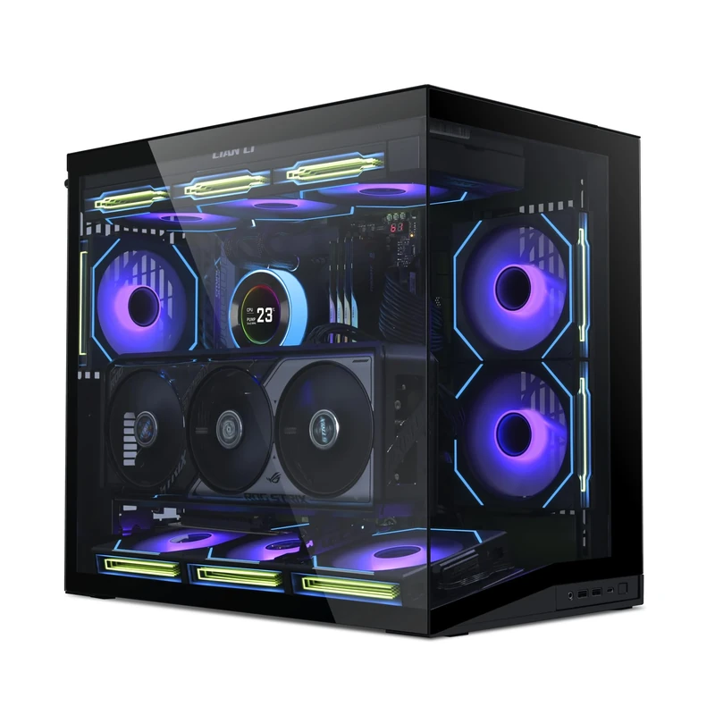 Lian Li O11 Dynamic Mini V2 PC Case Black | Compact ATX Mid Tower with Dual-Chamber Design, Tempered Glass and Modular Layout