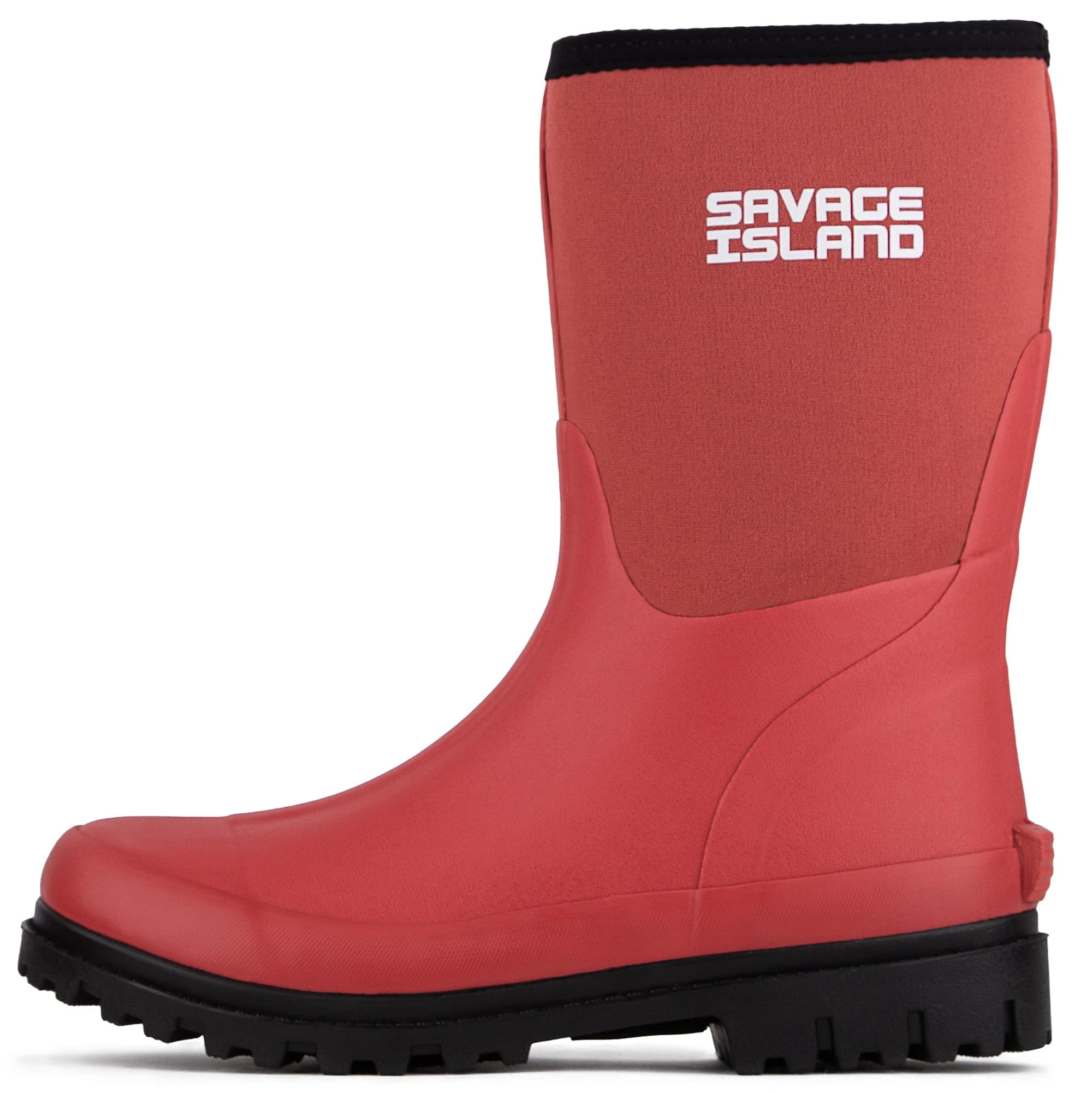 Savage Island Women's Short Neoprene Insulated Rubber Wellington Boots Warm Lined Fully Waterproof Wellies