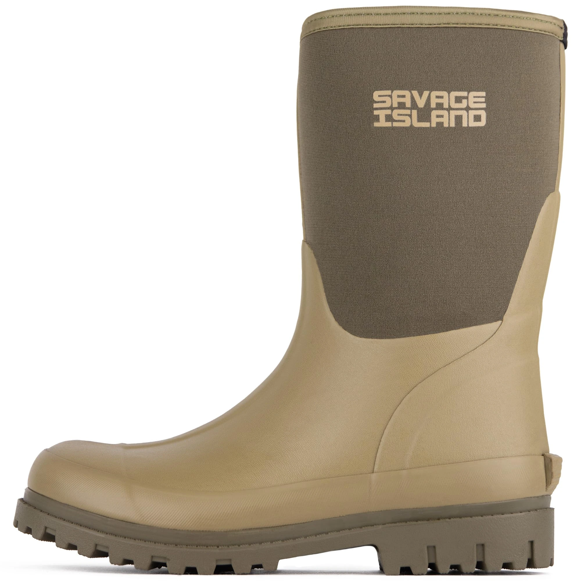 Savage Island Women's Short Neoprene Insulated Rubber Wellington Boots Warm Lined Fully Waterproof Wellies