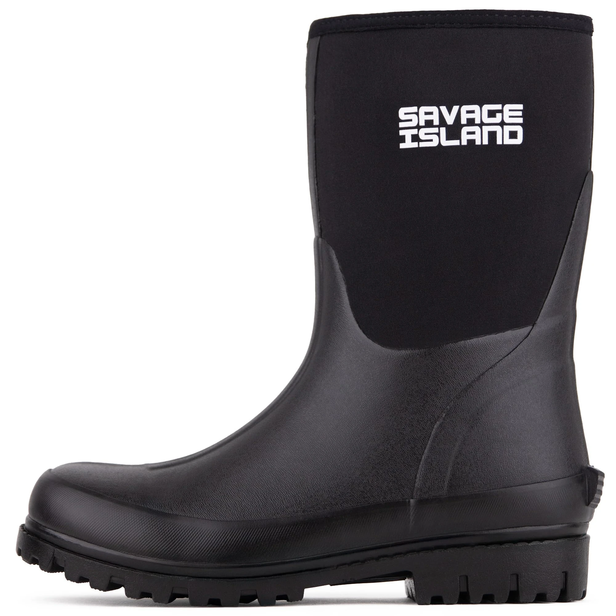 Savage Island Women's Short Neoprene Insulated Rubber Wellington Boots Warm Lined Fully Waterproof Wellies
