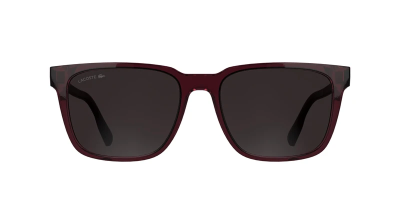 Lacoste Men's Sunglasses L6077S - Transparent Burgundy with Solid Dark Wine Lens