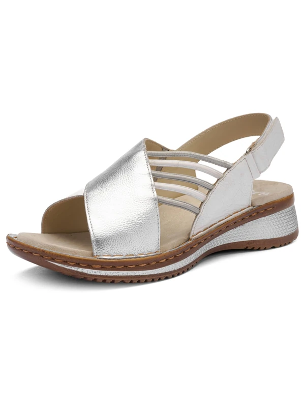 ara Women's Hawaii Sandals, Silver, White, 38 EU