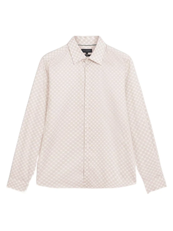 Ted Baker Mens 2813211 Dress Shirt, Taupe, 28 UK - Image 1