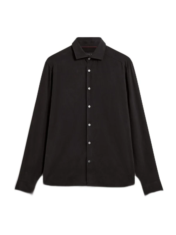 Ted Baker Men's Long Sleeve Regular Fit Tencel Plain Smart Shirt