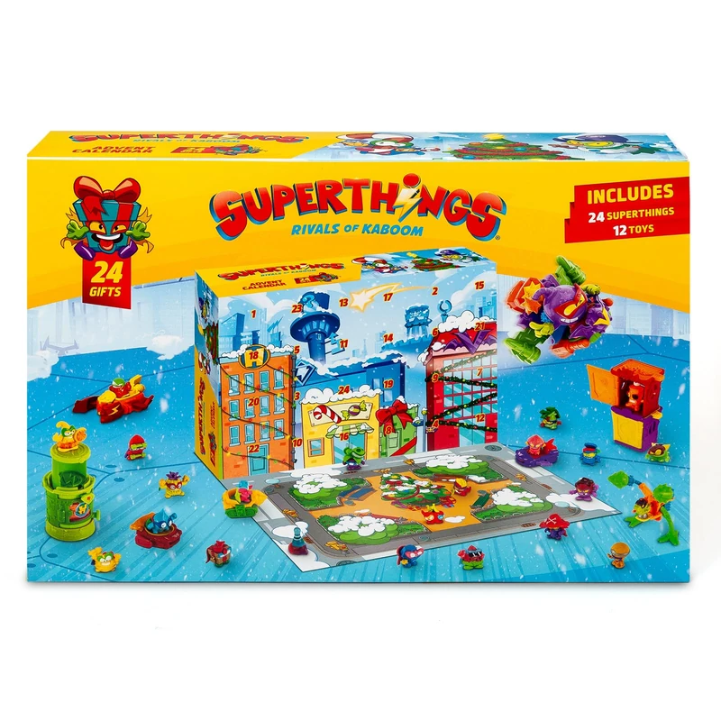 Superthings Advent Calendar with 24 Special Gifts and Surprises Includes Mini Figures of Superthings, Hideouts, Jets, Exoskeletons and Special Vehicles