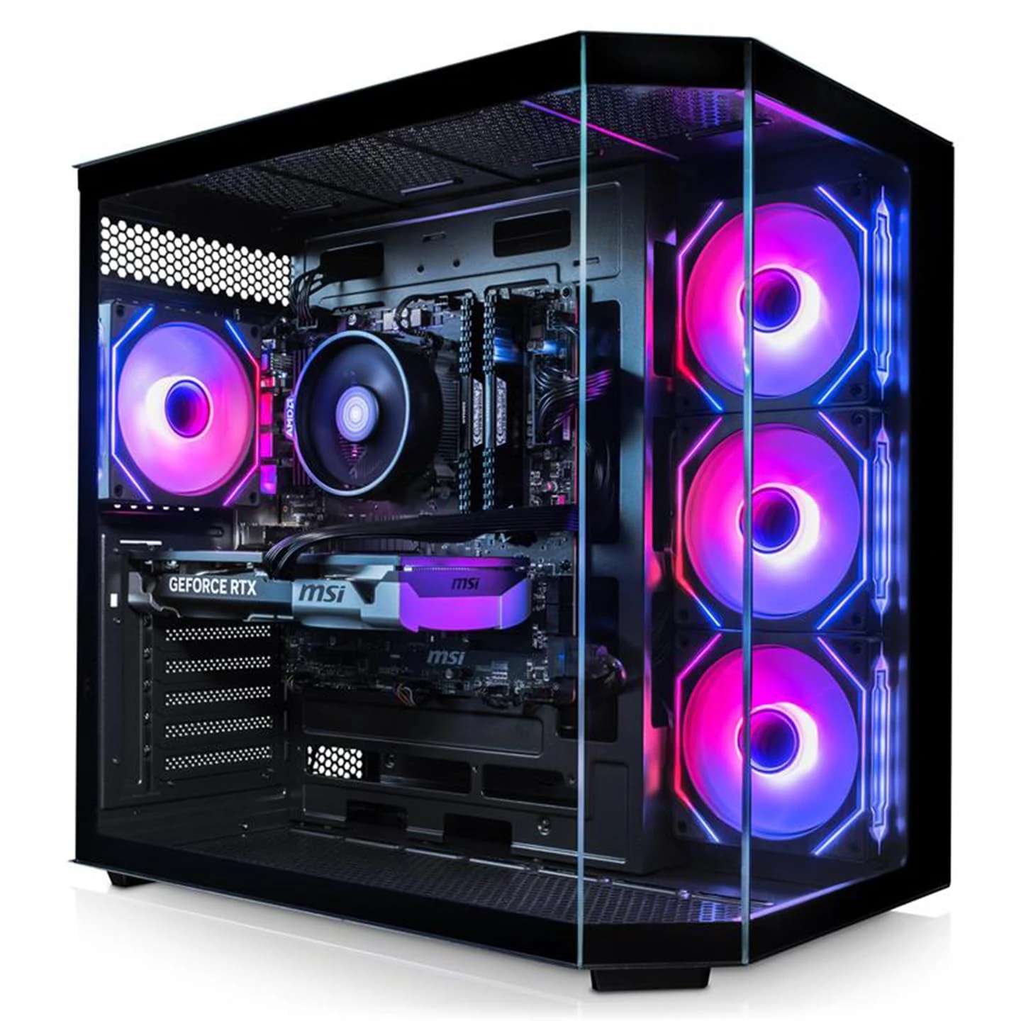 ADMI Gaming PC: AMD Ryzen 7 5700X - AIO Liquid Cooler - RTX 5060 Ti 8GB GDDR7 - DDR4 32GB - NVME 1TB - Edge ARGB Panoramic Case (Black) - WiFi - Windows 11