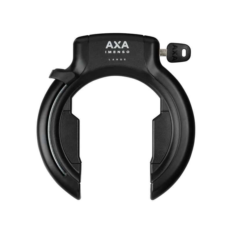 AXA Imenso Large Retractable Frame Lock - Key is Removable - Wide Opening 70mm - Security Level 12 - Can be Combined with Chain - Black