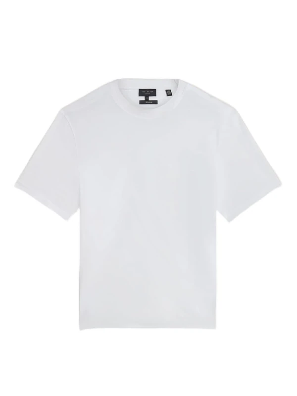 Ted Baker Men's Branded Honeycomb Trim T-Shirt, White, XL