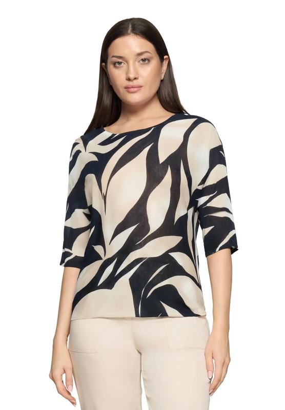 Betty & Co 5995/3899 Sweater Pullover, Dark Blue/Cream, 46 for Women