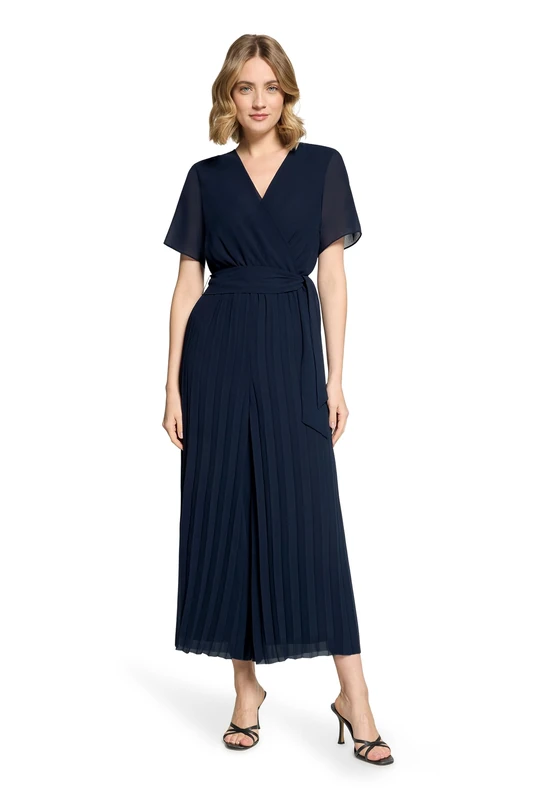 Betty & Co Women's Jumpsuit with Pleated, darkblue, 42W
