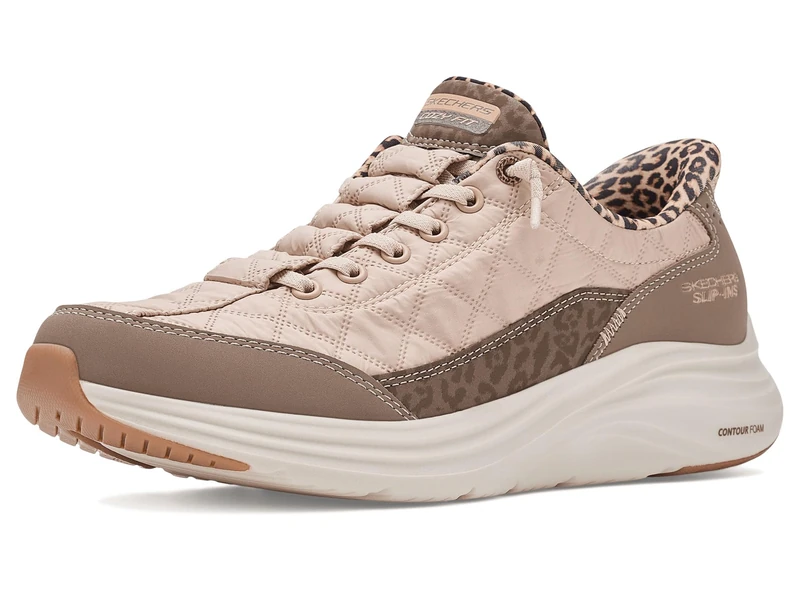 Skechers Women's Contour Foam Leopard Dream Trainers, Brown, 5 UK