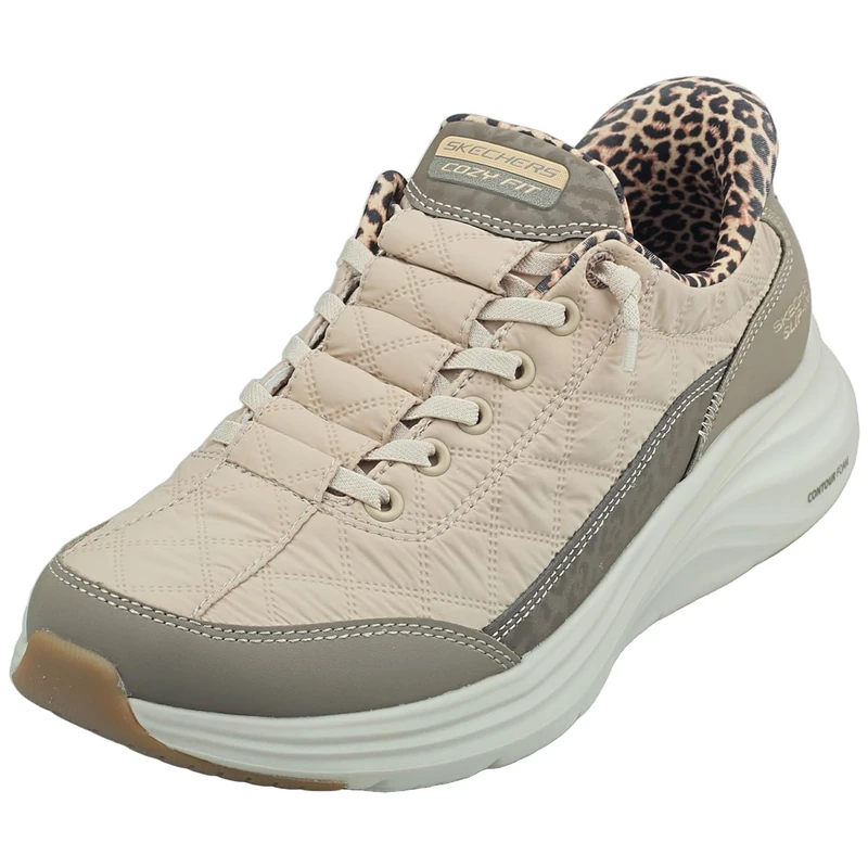 Skechers Women's Cozy Fit Leopard Dream, Brown, 7.5 UK