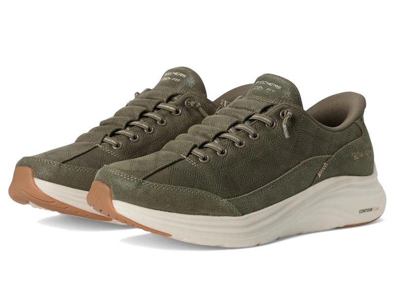 Skechers Women's Contour Foam Natural Ease Trainers, Olive, 6.5 UK