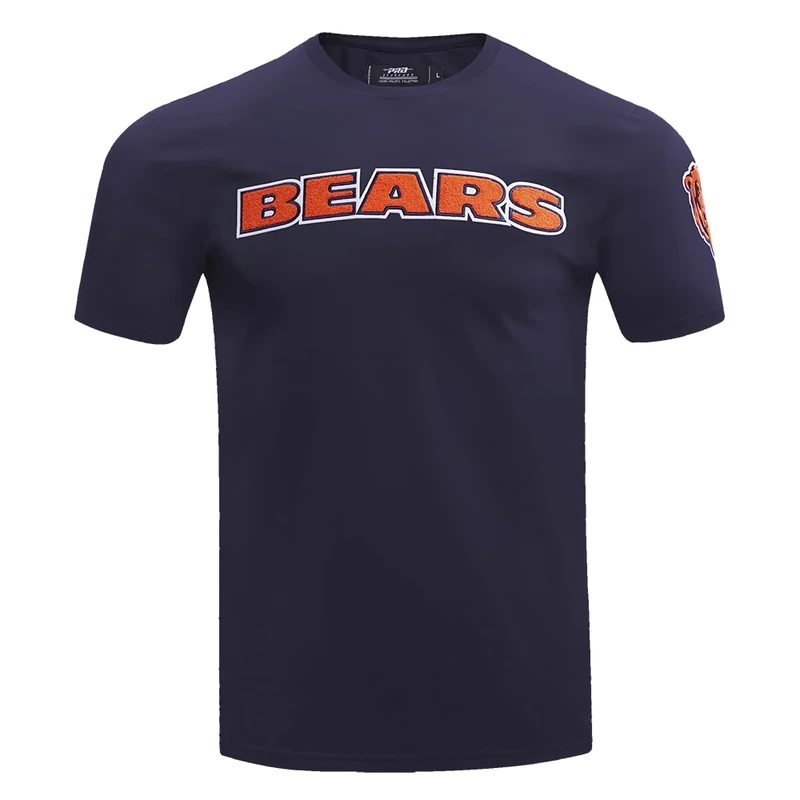 Pro Standard Mens NFL Chicago Bears Classic Chenille Short Sleeve Tee Midnight Navy XL