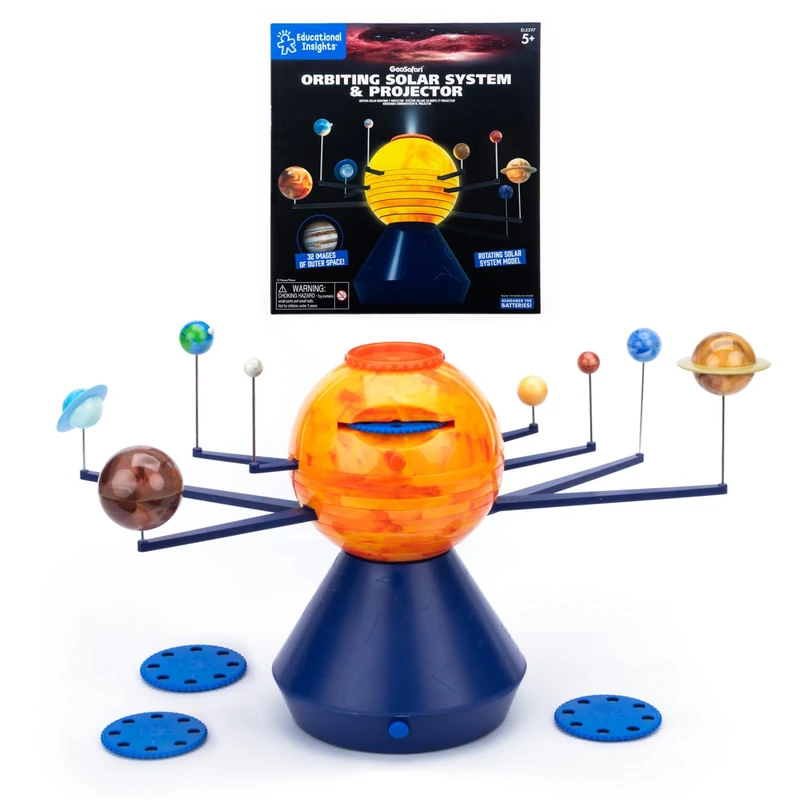 Learning Resources GeoSafari Orbiting Solar System & Projector, Ages 5+, STEM Astronomy Toy, Planetarium for Kids with 32 Space Images