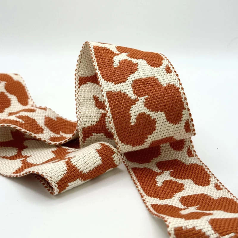 5CM Print Woven Braid Terracotta ON 12.5M Card