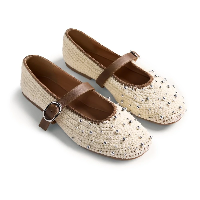 GIOSEPPO MANYONI, Women's Mary Jane Flats, Off-White, 40 EU