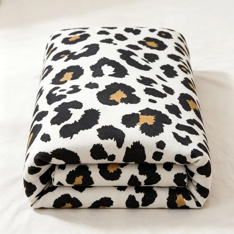 KAREVER Leopard Print Comforter Twin Cotton Black White Cheetah Bedding Set Animal Lepard Print Bedding Blanket Twin