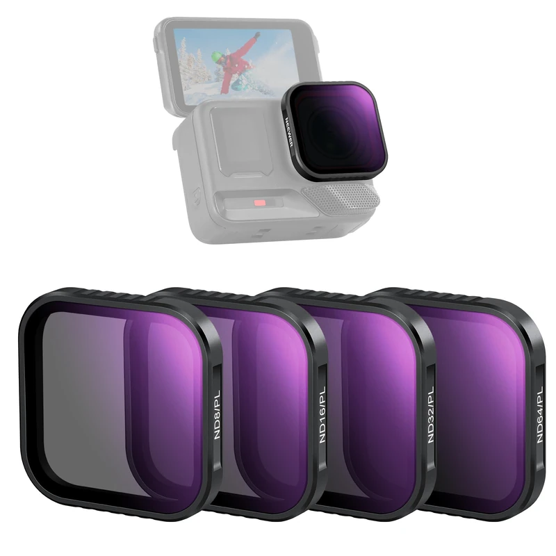 NEEWER 4 Pack Polarized ND Filter Set Compatible with Insta360 Ace Pro/Ace Pro 2, ND8/PL, ND16/PL, ND32/PL, ND64/PL, NOT Compatible with Updated Version Redesigned Round Octagonal Lens Guard, FL-C31