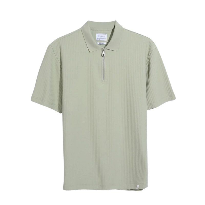 Farah Men's Dobson SS Zip Polo Shirt, Green Shade, XL