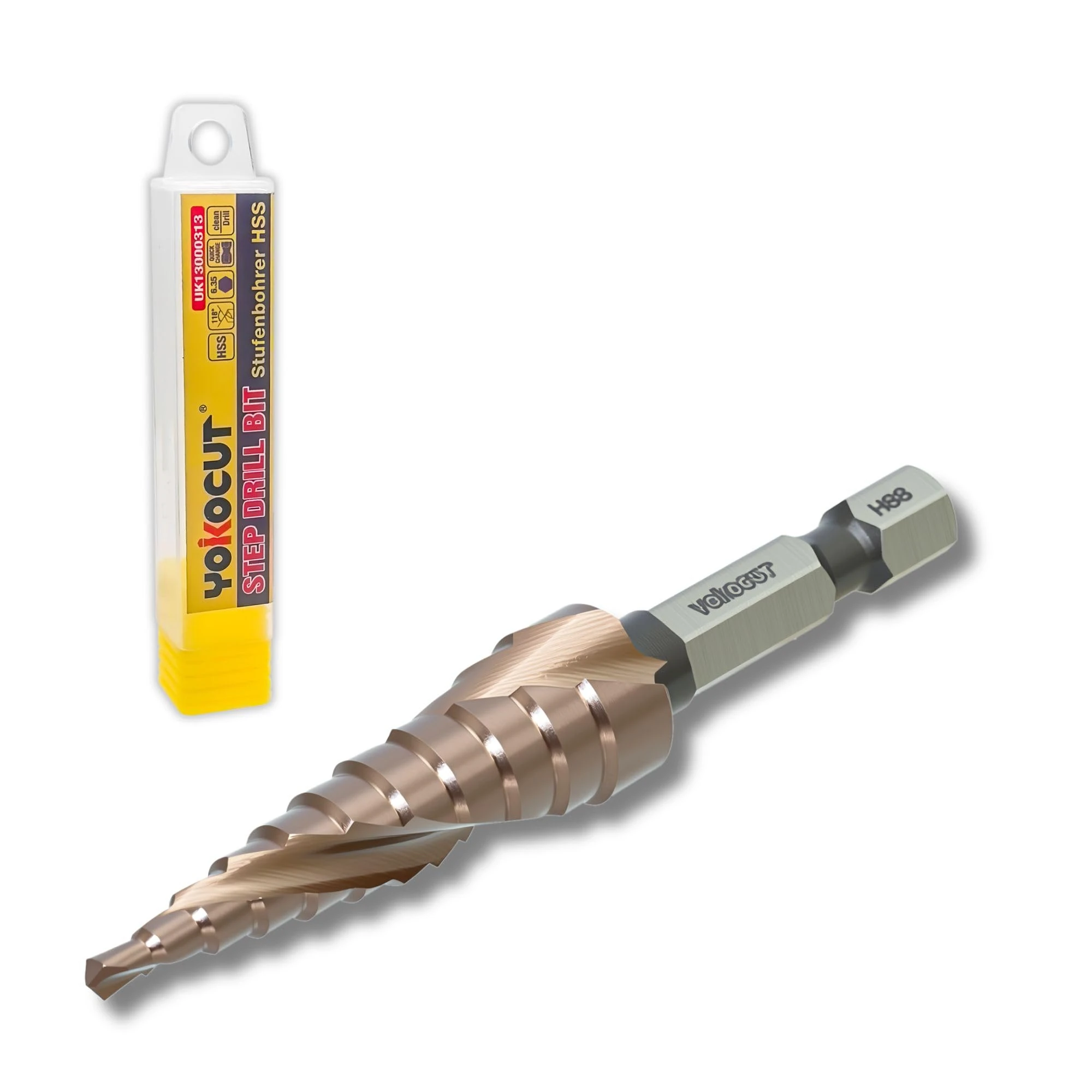 Step Drill Bit 3-13MM, Metal Drill Bits HSS Cobalt Step Bit For Metal, Multiple Hole Drilling Cone Drill Bit with Quick Change Hex Shank and Double Spiral Flute, Stepped Up Bits For DIY Lovers