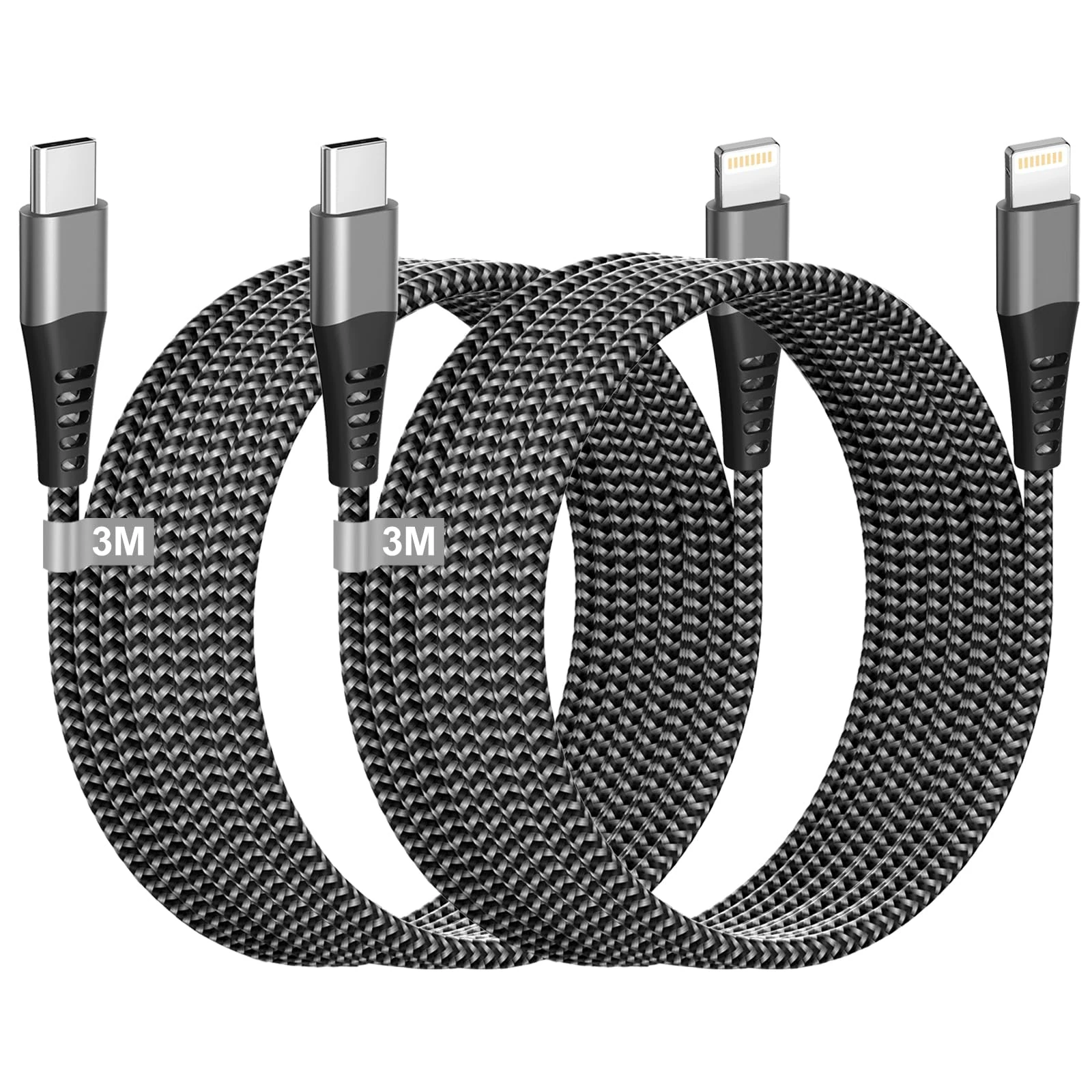 USB C to Lightning Cable 3M 2Pack [Apple MFi Certified], Fast iPhone Charger Cable Lightning USB C iPhone Charging Cable 3M Long Nylon iPad Charger Cable Lead Wire for iPhone 14 Pro/13/12/11/XS Max