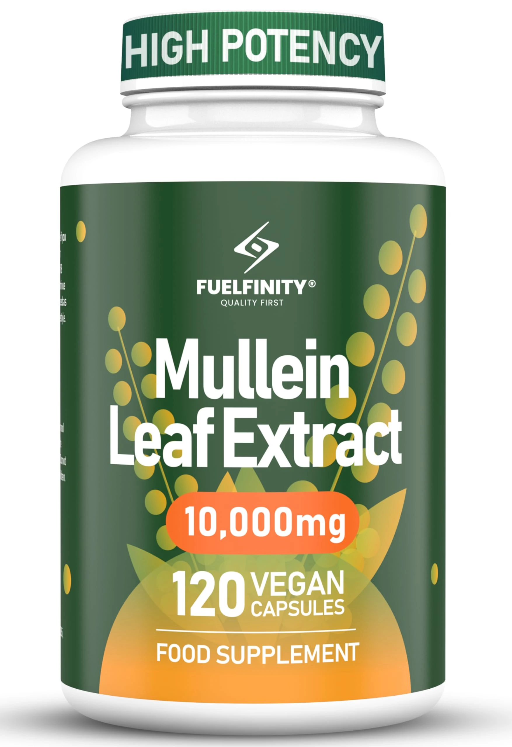 Mullein Leaf Extract for Lungs - 10,000 mg – Lung Cleanse & Lung Detox for Smokers – 120 Capsules - High Strength Respiratory Support - FuelFinity® - Vegan