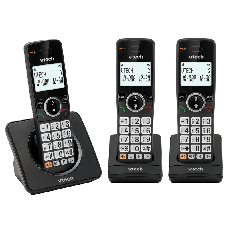 VTech EA5002 DECT Cordless Phone with Nuisance Call Blocker,Easy-to-Read Backlit Display,Landline Phone with 18 Hours Talk-time,Volume Booster,Handsfree Speakerphone,Speed Dial,3-Handset