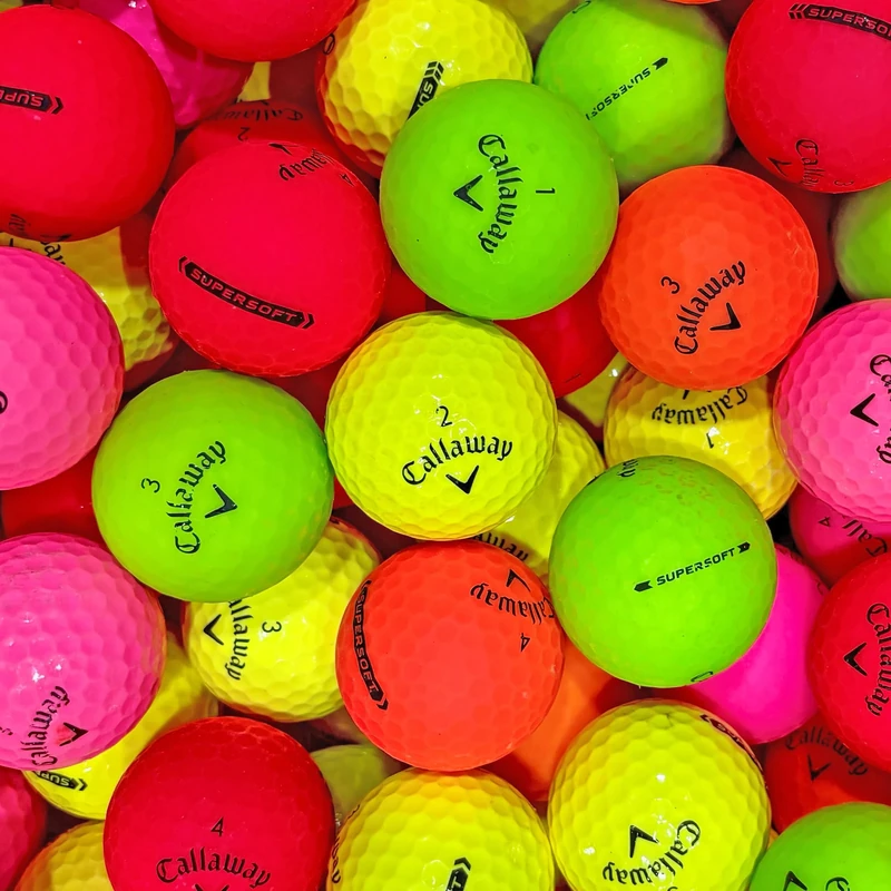 Second Chance Recycled Lake Golf Balls For Callaway Supersoft - Premium Used Grade B Callaway Golf Balls - 36 Mixed Colours Quality Lake Balls for Golf Enthusiasts