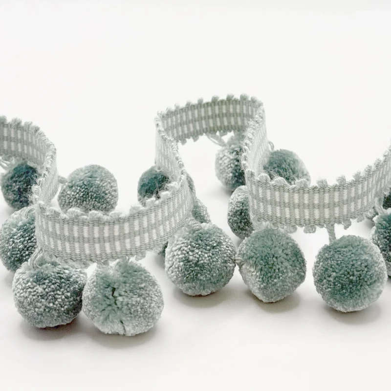 40MM POM Fringe Duck Egg ON 12.5M Card