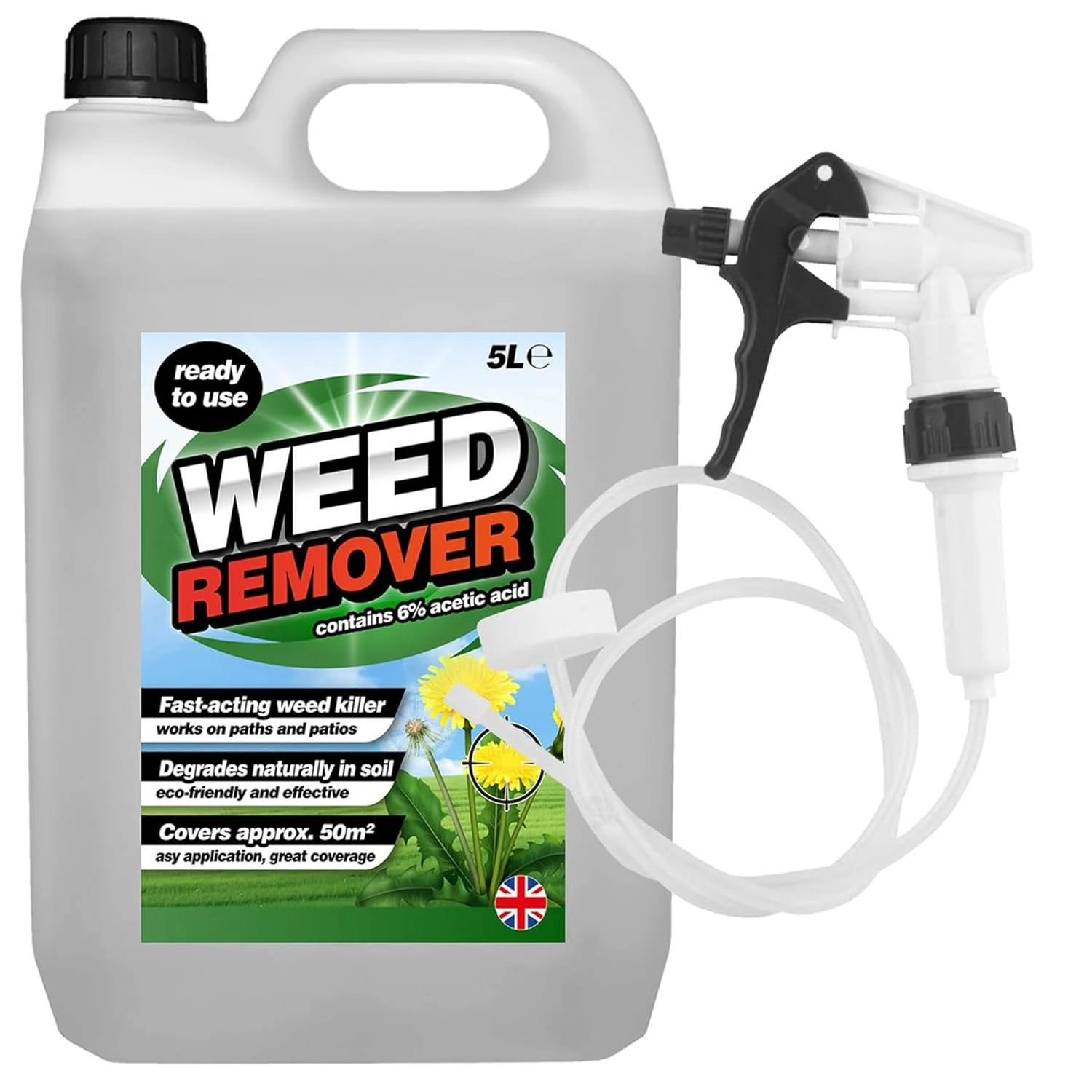 5L Ready To Use Fast Acting Weed Remover Ideal For All Hard Surfaces With Long Hose Trigger (4)