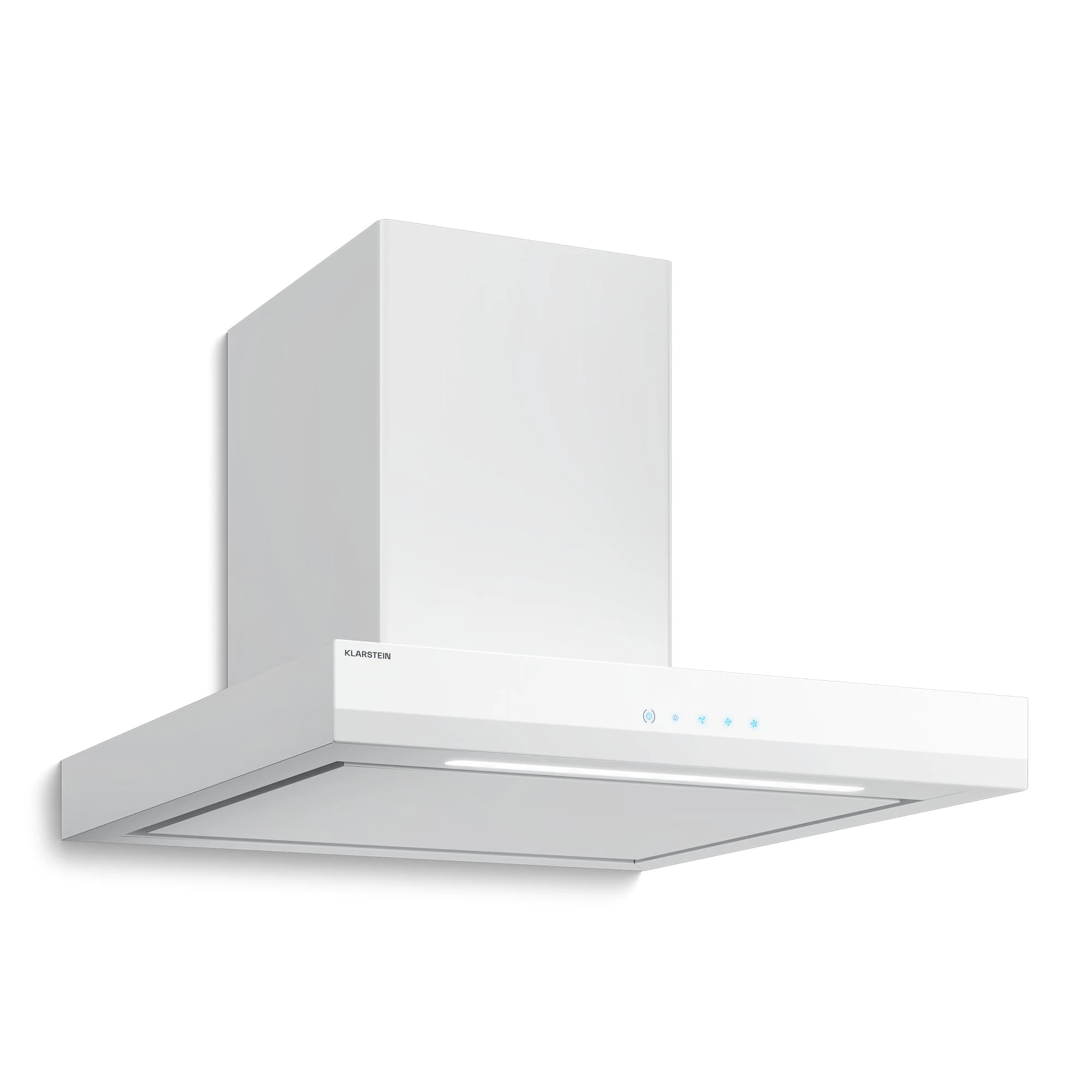 Klarstein Velaire Cooker Hoods 60cm - 600 m³/h Airflow, A++ Energy, Touch Control, LED, Quiet, Wall-Mount, Recirculating & Ducted, Filters Included, White
