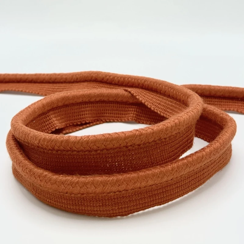 8MM Braided Lip with Cord Terracotta ON 25M Card