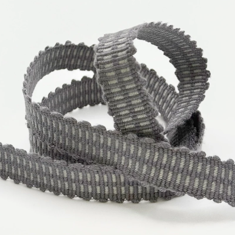 17MM Woven Braid Charcoal ON 25M Card