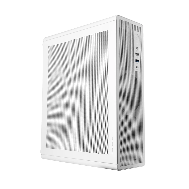 Tacens AEROSLIM500, MicroATX PC Case, Dustproof Mesh Panels, TFX Power Supply 500W, Front FDB Fan 90mm, Slim Mini-Tower Compatible with MicroATX and Mini-ITX, USB-C and USB 3.0, White