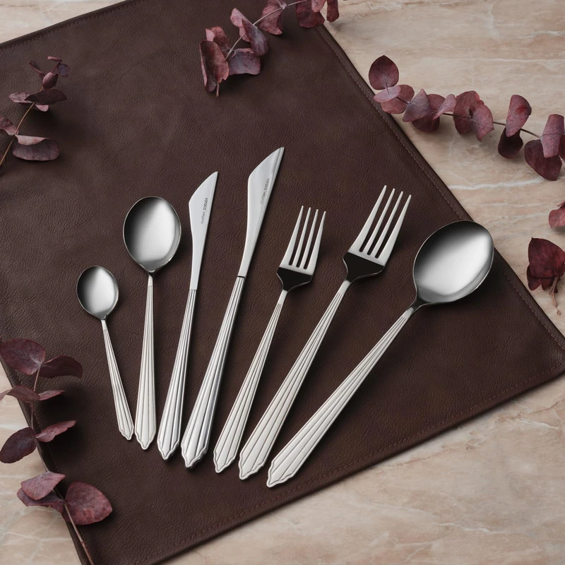 KARACA Rebellion 84-Piece Dinnerware Set, Checkout Box, Silver – Modern Elegant Tableware for Entertaining & Special Occasions