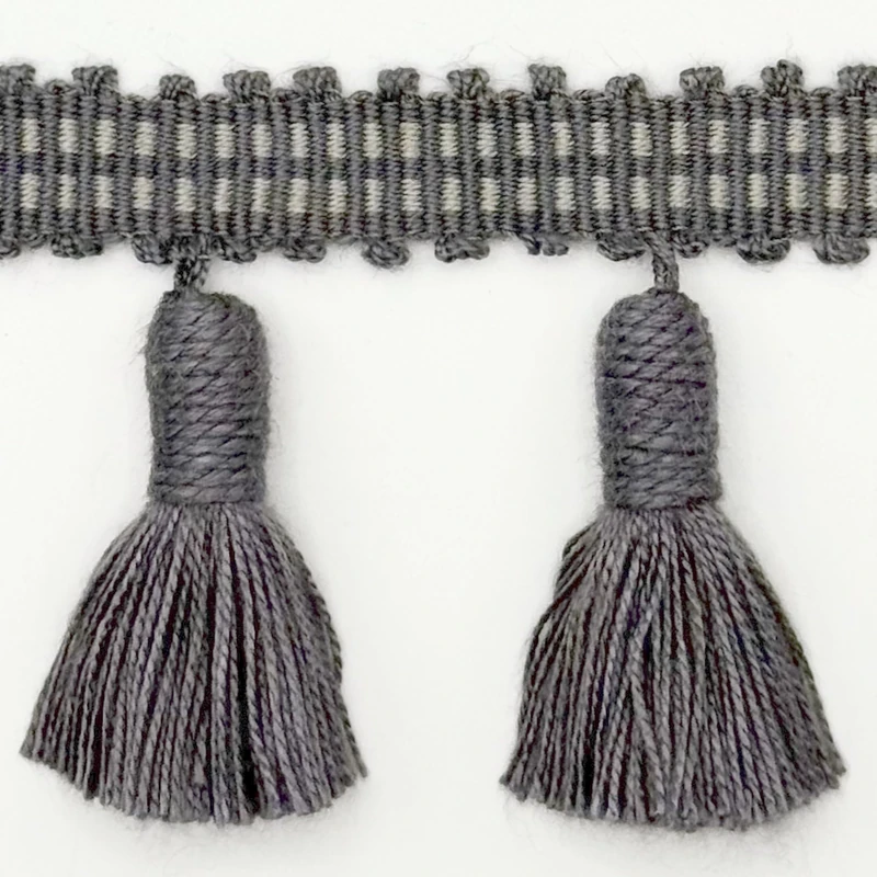 6.5CM Tassel Fringe Charcoal ON 12.5M Card