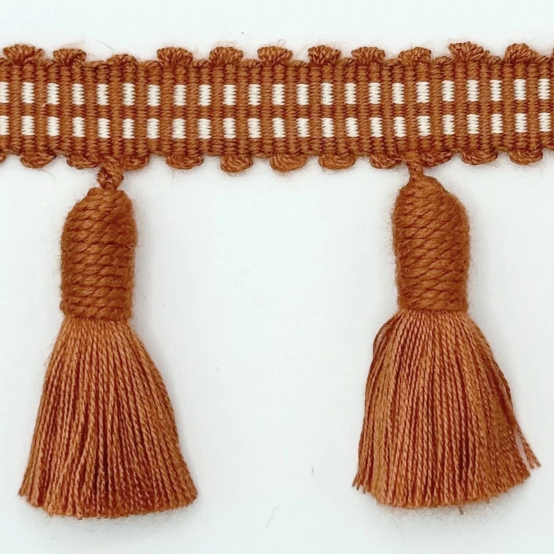 6.5CM Tassel Fringe Terracotta ON 12.5M Card