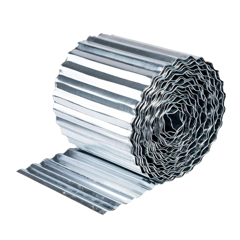 Nicoman Metal Garden Edging Border - Heavy Duty Galvanised Steel Lawn Edging, Flexible DIY Landscape Border for Trees, Flower Beds, and Plants (Silver, 6"x40FT)