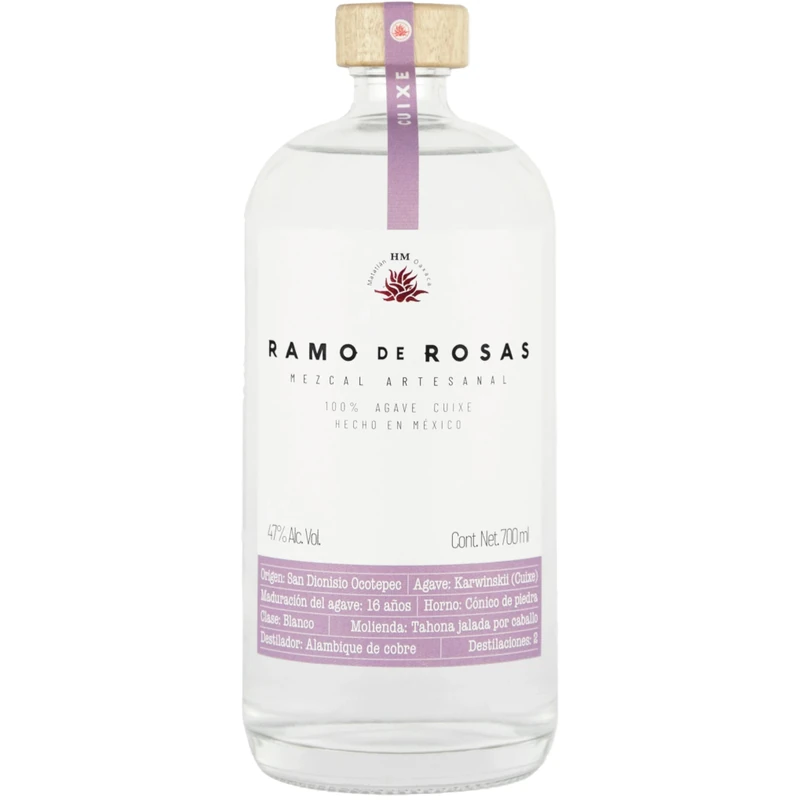 Ramo de Rosas Cuixe Mezcal – 70cl Bottle | Premium Artisanal Mezcal from Mexico | Distilled from Wild Cuixe Agave | Earthy, Herbaceous & Smoky | Small Batch, Perfect for Sipping or Gifting