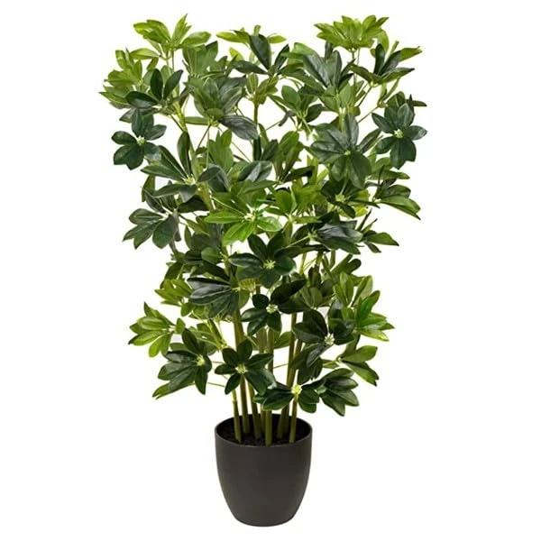Artificial Schefflera Umbrella Plant in Black Pot 95cm/3ft