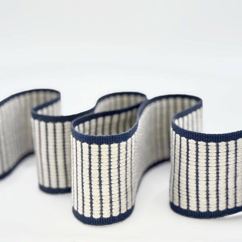 5CM Vertical Woven Braid Navy Blue ON 12.5M Card