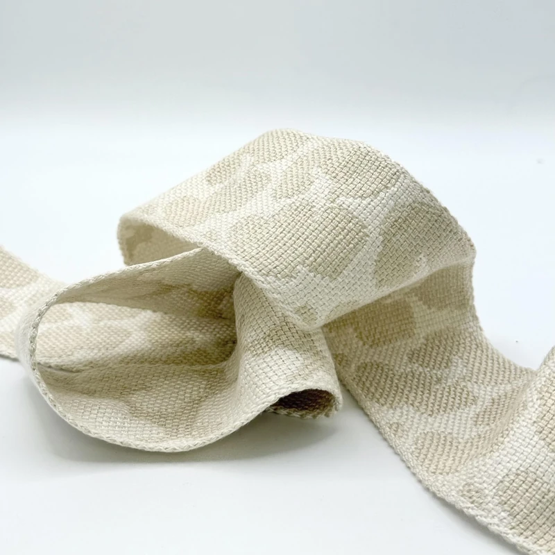 5CM Print Woven Braid Cream ON 12.5M Card