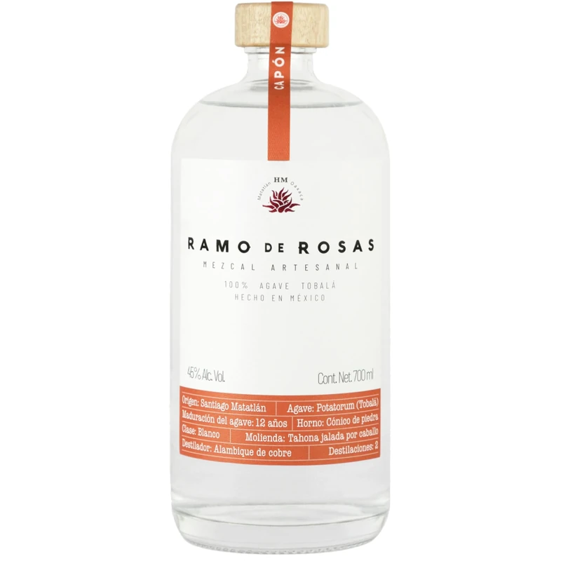 Ramo de Rosas Tobalá Capón Mezcal – 12-Year-Old Agave, 70cl Bottle | Rare Artisanal Mezcal from Oaxaca | Floral, Rich & Subtly Smoky | Small Batch Spirit for Sipping or Gifting