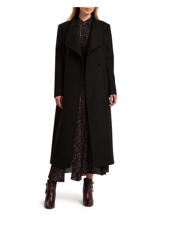 Ted Baker Women's Sleeveless Midi Dress with Pleat Detail Formal, Black, M