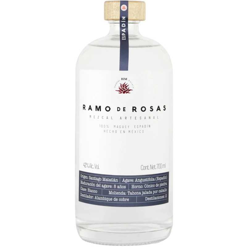 Ramo de Rosas Espadín Joven Mezcal – 70cl Bottle | Made from 8-Year-Old Agave | Artisanal Mexican Mezcal | Smooth, Floral & Lightly Smoky | Perfect for Sipping Neat or Craft Cocktails